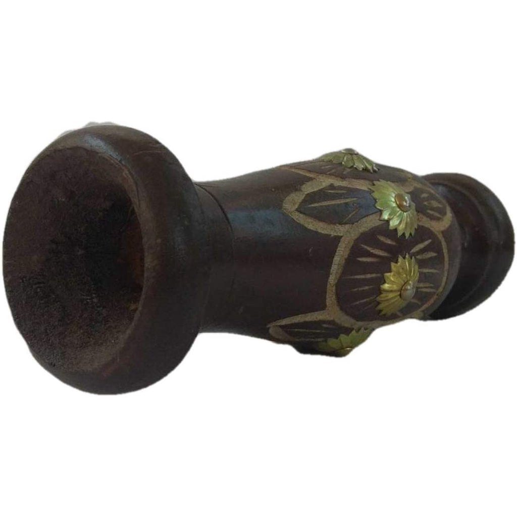 India Meets India Handicraft Wooden Flower Vase with Antique Design Decorative Home, Offices, Best Gifting, Made by Awarded Indian Artisan