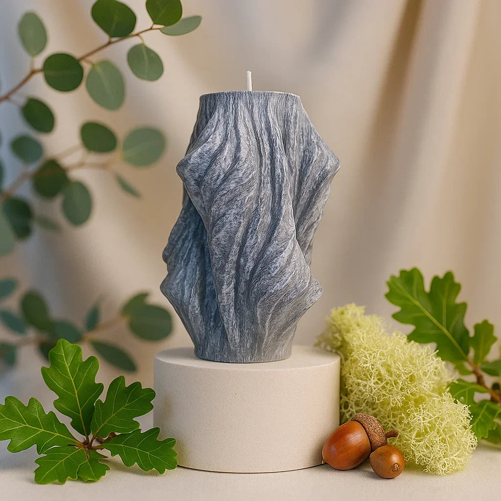 VOSK Handmade Candle - Veil Candle, Wet Stone, Eucalyptus (Large)