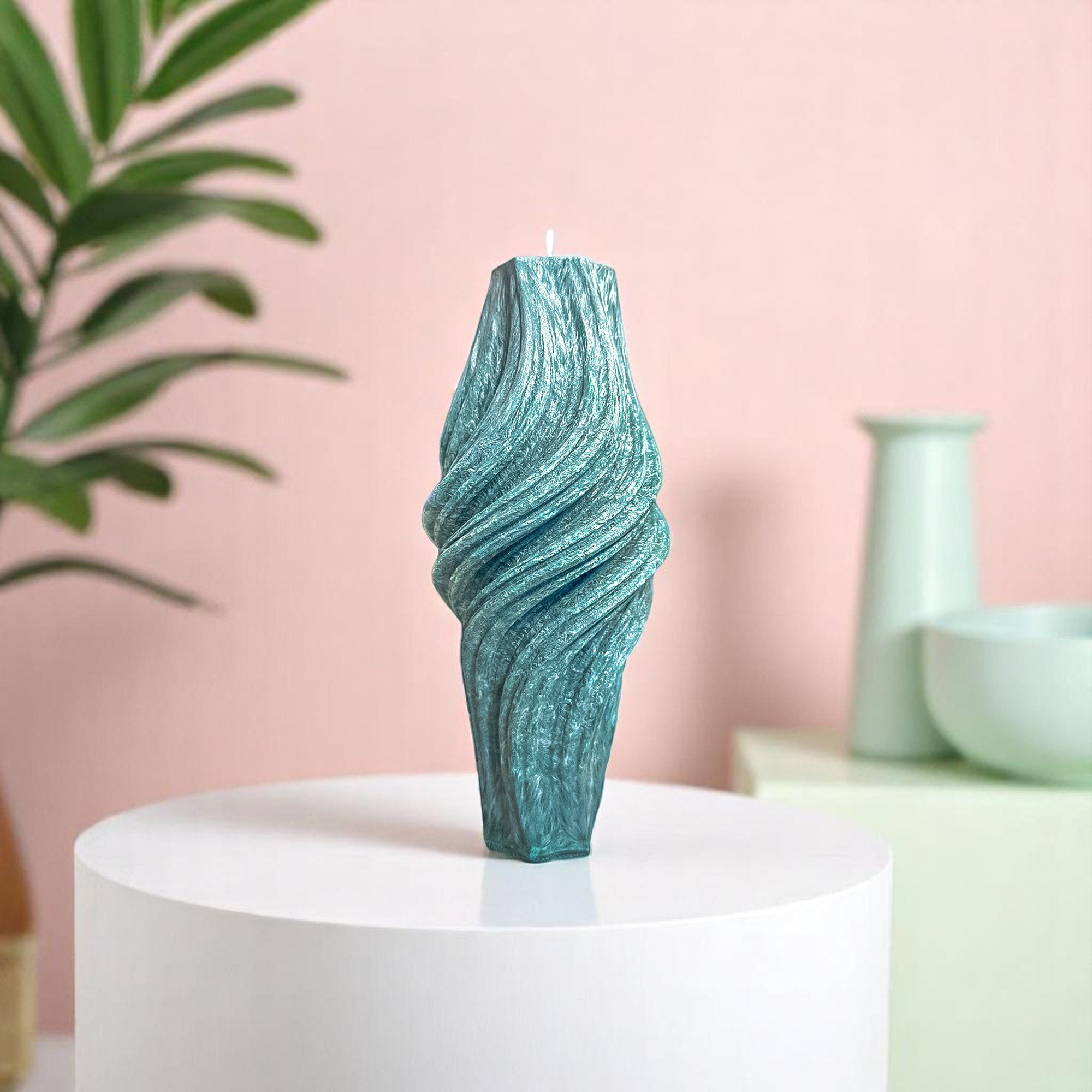 VOSK Handmade Candle - Vortex Candle, Emerald Forest, Leaves (Large)