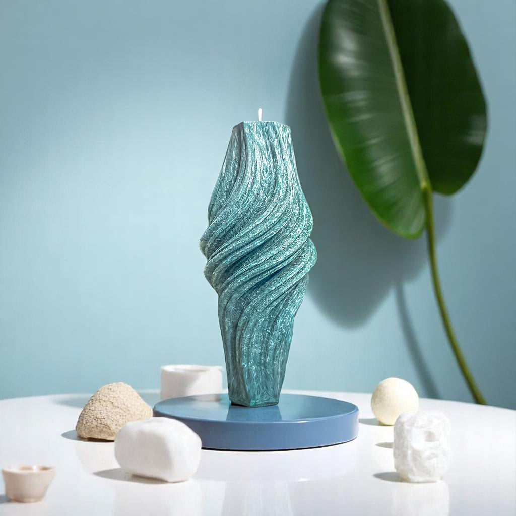 VOSK Handmade Candle - Vortex Candle, Emerald Forest, Leaves (Large)