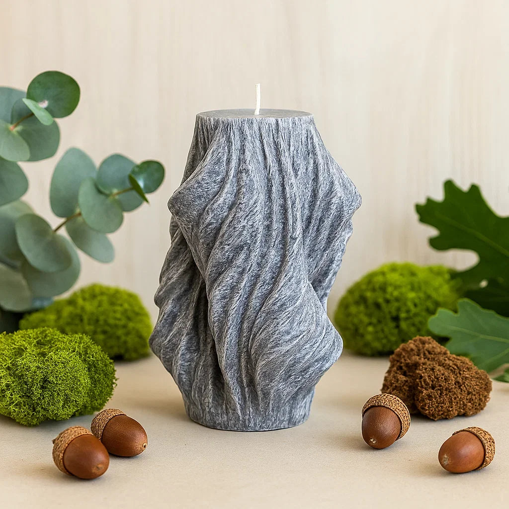 VOSK Handmade Candle - Veil Candle, Wet Stone, Eucalyptus (Large)