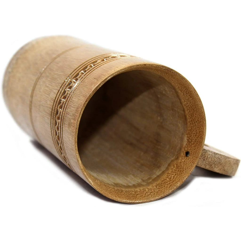 India Meets India Bamboo Beer Mug 6" Inch Beer Mugs Set of 6 Piece Handicraft by Awarded Indian Artisan